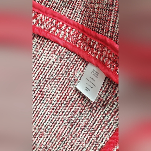 Talbots Jacket Women's 14p Multicolor Soft Tweed Blazer Long Sleeve Knit Red - Picture 6 of 8